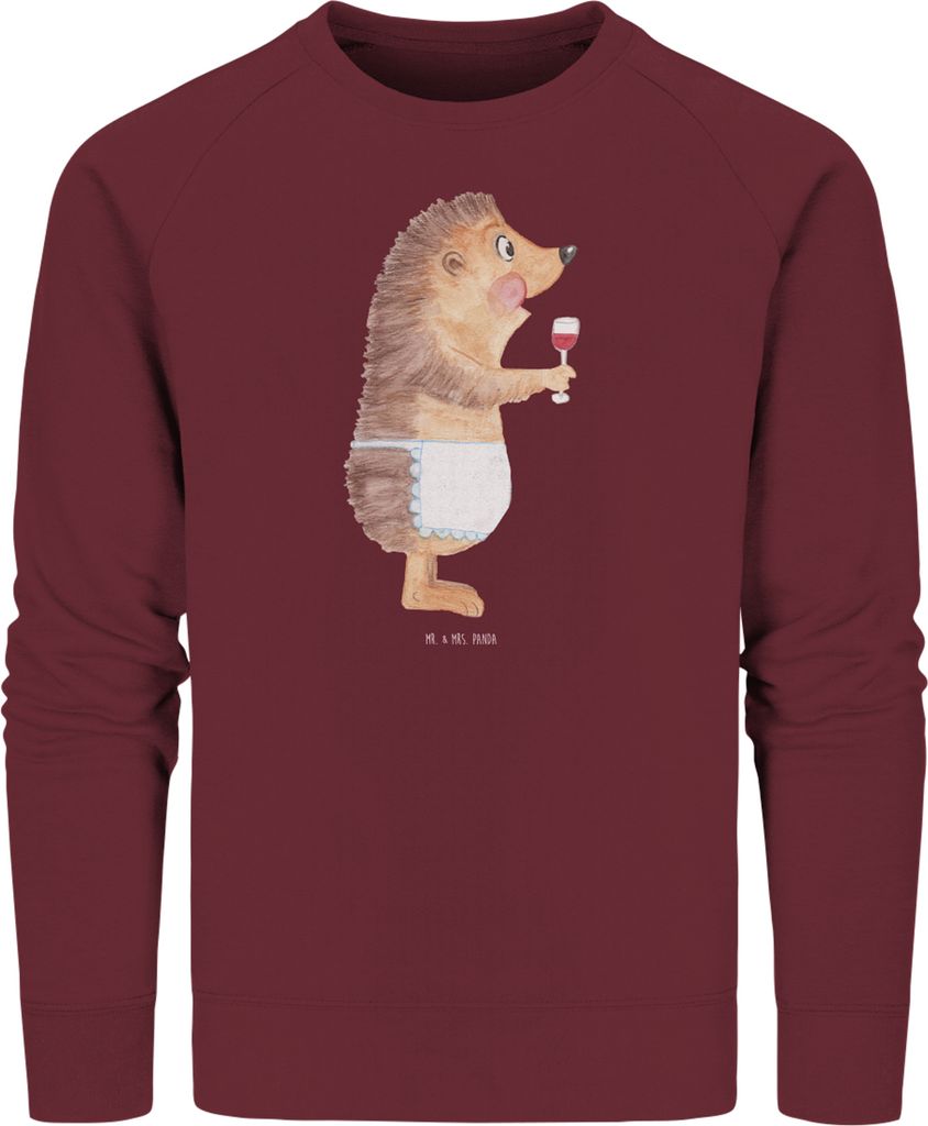 Mr. & Mrs. Panda Baumwoll Pullover Igel Wein Größe S - Burgundy - Geschenk, Weißwein, Sweater, Rundhals, Lustige Sprüche, Weinglas, Sweatshirt,...