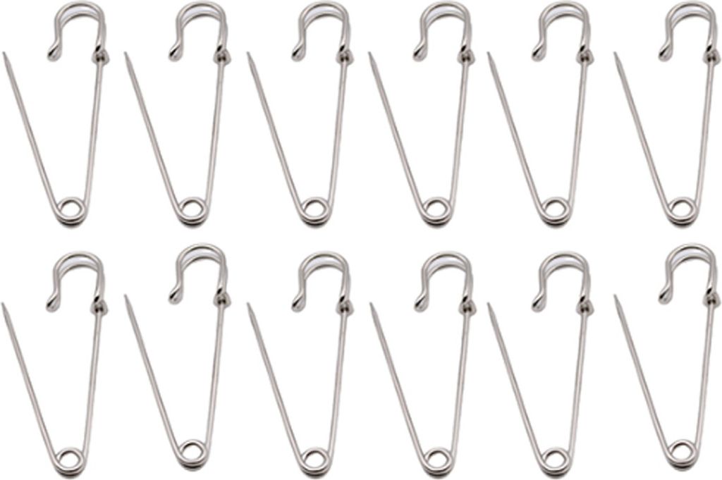 Große Sicherheitsnadeln 12 Stück, 7 cm, Edelstahl Für Produktbild 