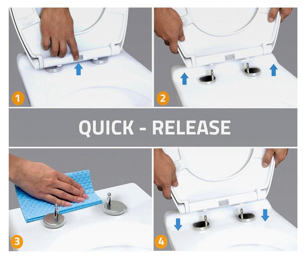 Softclose WC-Sitz | O-Form oder D-Form | Duroplast | Absenkautomatik | Abnehmbar | Klodeckel und Klobrille | Antibakteriell | Weiß