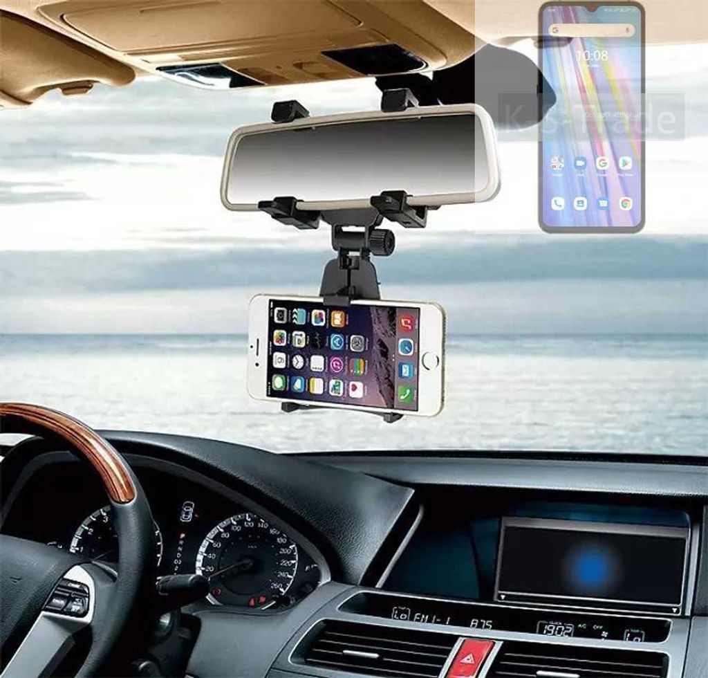 K-S-Trade Smartphone Halterung kompatibel mit UMIDIGI A11 Rückspiegel Halterung schwarz Auto Halterung KFZ Halter