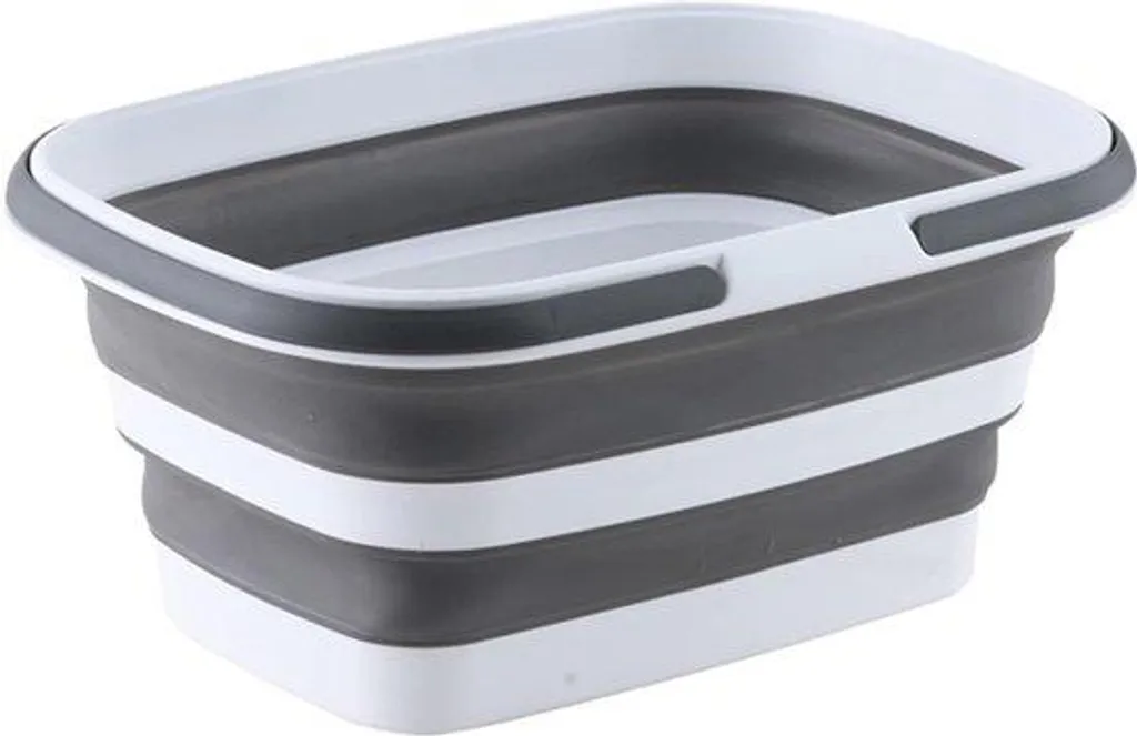 Seau rétractable gain de place en silicone et plastique solide pack de 2