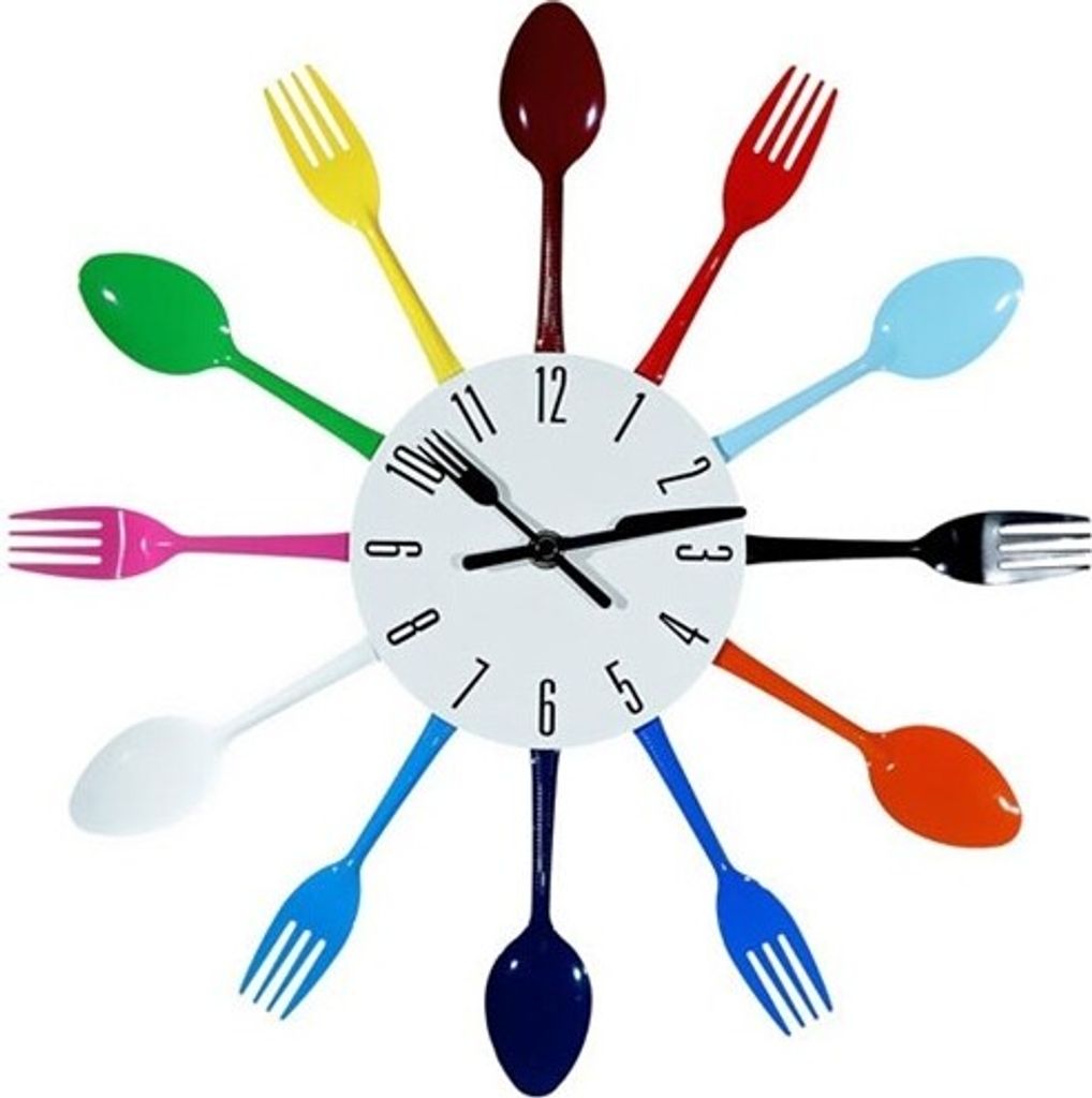 Cepewa Wanduhr Besteckuhr Küchenuhr Deko Produktbild 