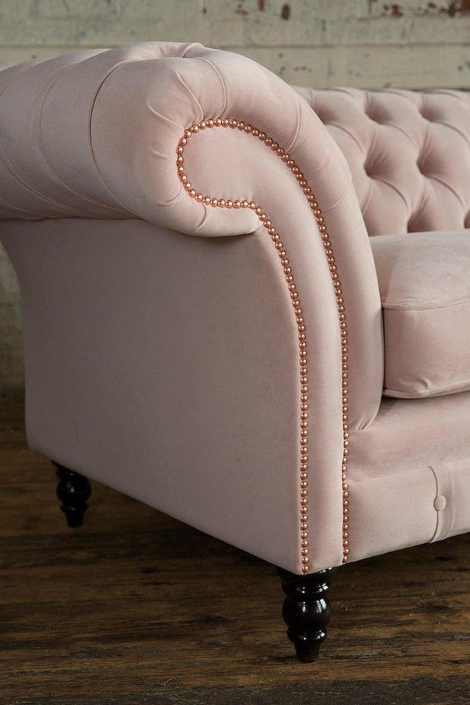 XXL Sofa 4 Sitzer Couch Chesterfield Polster Sitz Garnitur Leder Textil Pinke