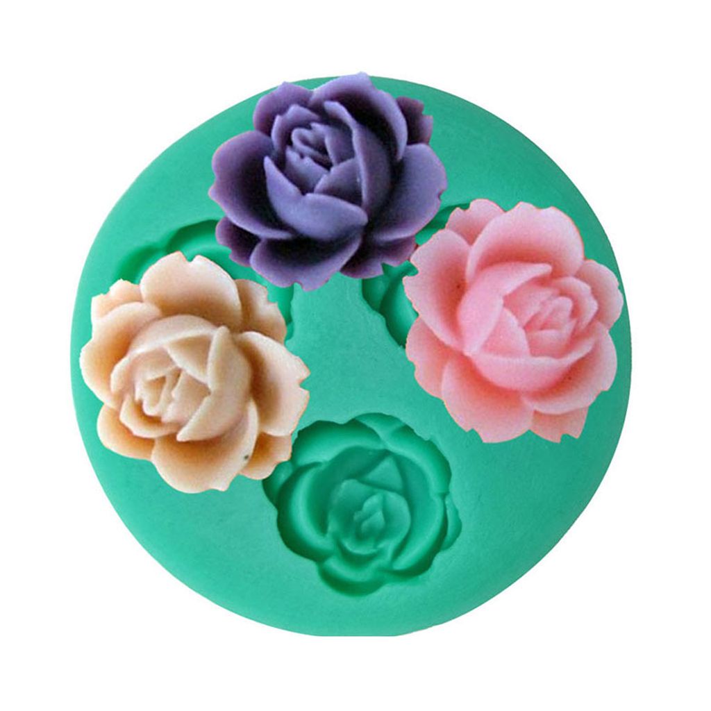 Backform flexible Lebensmittelqualität 3D Romantische Fondant Cookie Silikonform Küchenversorgung-A