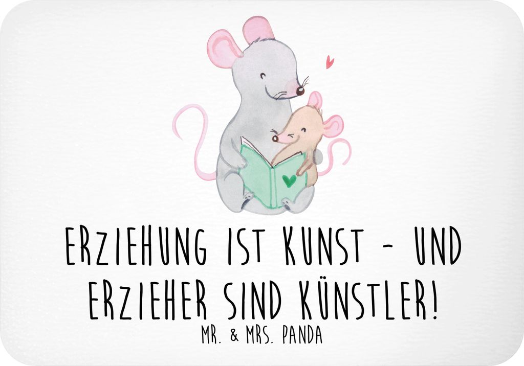 Mr. & Mrs. Panda Kühlschrankmagnet Erzieher Künstler - Weiß - Geschenk, whiteboardmagnet, Bedanken, Kinder, haftmagnet, mdf magnet, Danke sagen,...