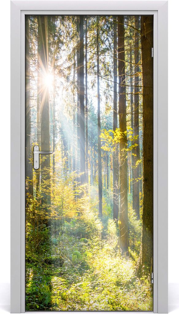 Tulup Türaufkleber 95x205 cm Dekorative Aufkleber Selbstklebend Wasserdichte Tapete Abnehmbar Schlafzimmer Wohnzimmer Wohnkultur - Sun im Wald