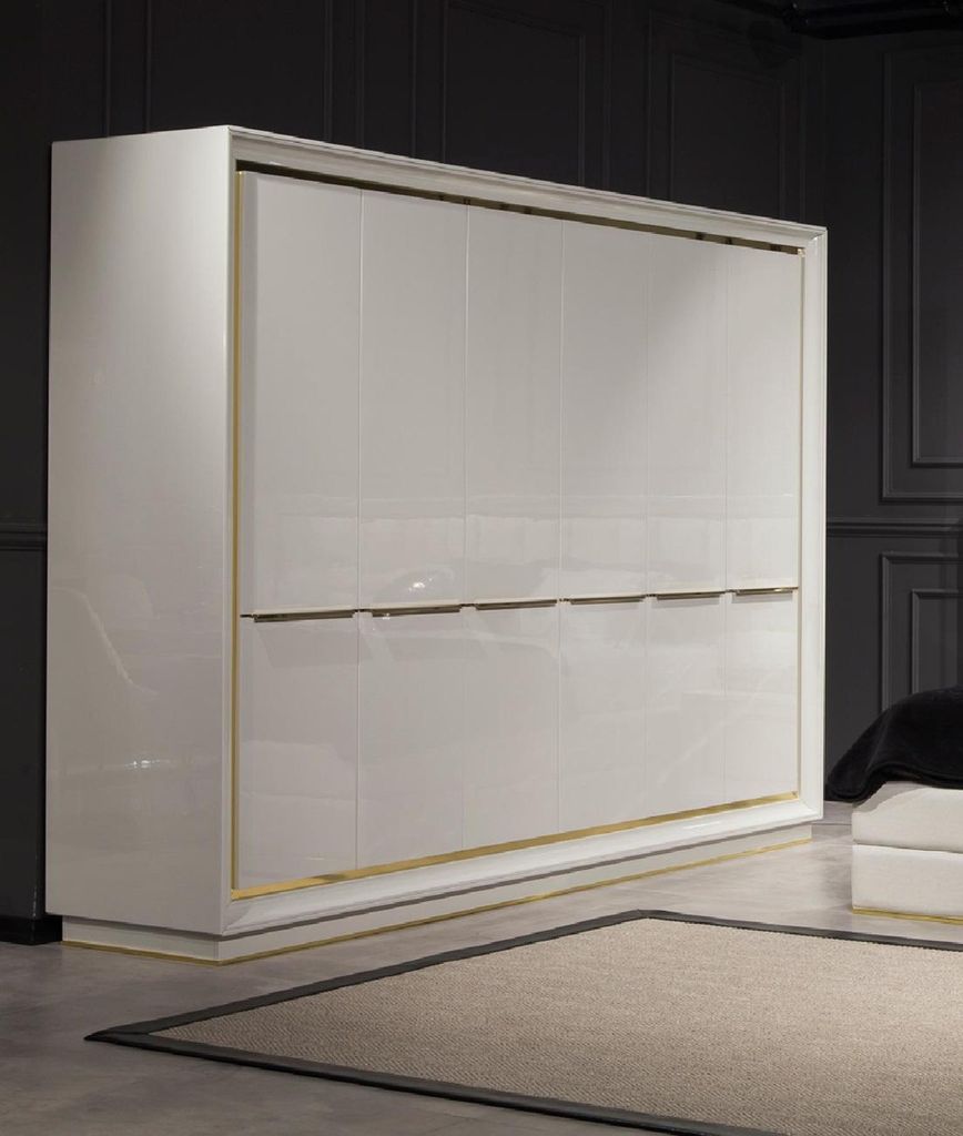 Kleiderschrank Modern Bequem in Weiß mit m Stauraum Neu