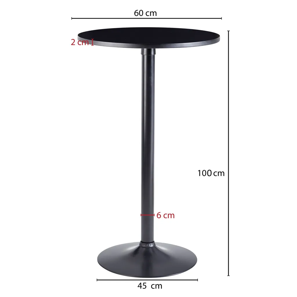Table ronde noire en métal et bois au look minimaliste Wohnling