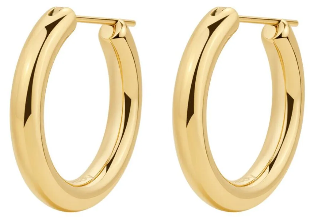 Boucles d'oreilles Cercles Aura BAU25 en métal doré effet miroir