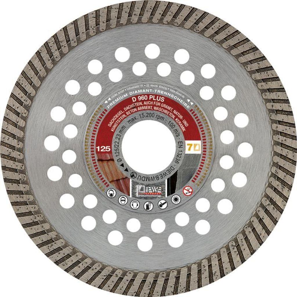 DIEWE Diamantscheibe Trennscheibe D 960 Plus 125x22,23mm 81233 Basalt