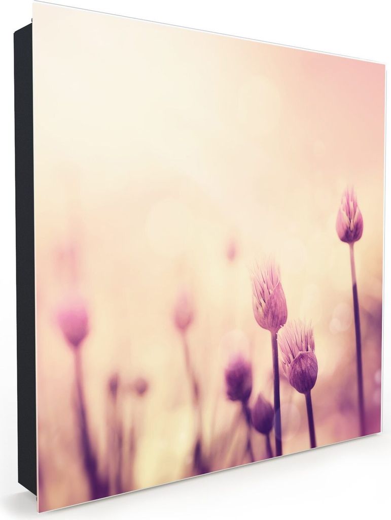 Nachbildung-Schlüsselkasten, Magnetpinnwand und Memoboard mit Glasfront Motiv Blumenfeld