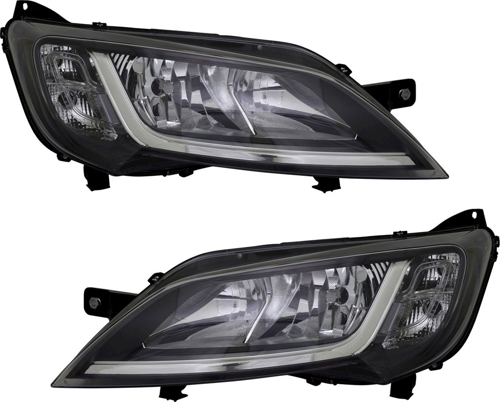 TYC Scheinwerfer Set für Citroen Fiat Peugeot LWR Stellmotor TFL DRL H7 Schwarz