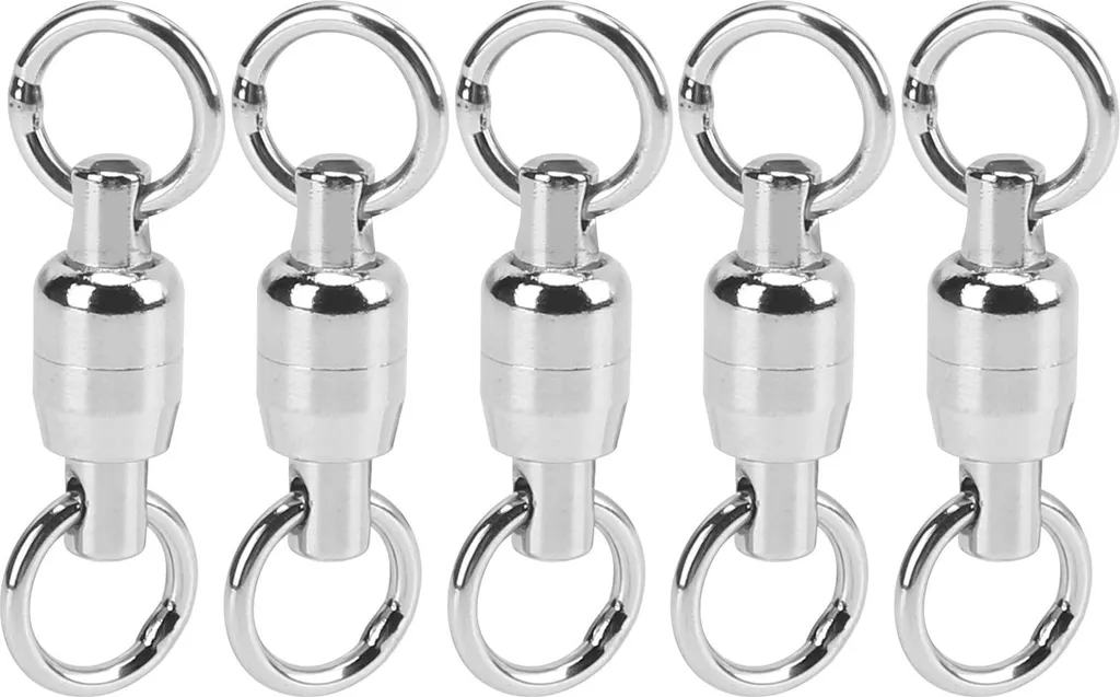 5 Girelle Doppie in Acciaio Inox Taglia 4# | Accessori Pesca Qualità