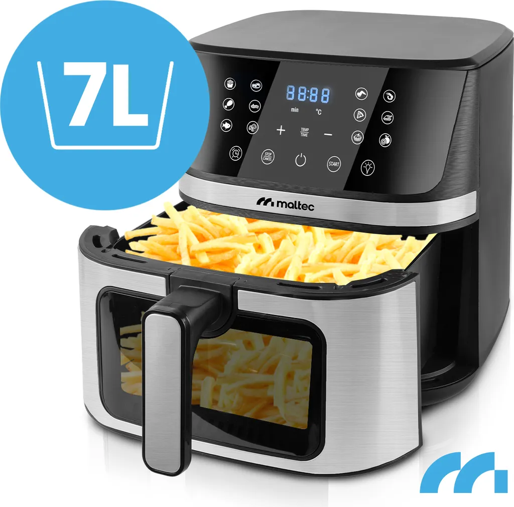 Friteuse sans huile 1800W hublot tactile 12 programmes MalTec 7L