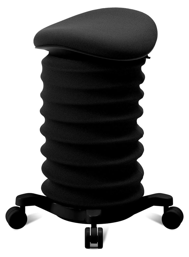 Sitness 4D mit Rollen - AGR-er dynamischer Sitzhocker in Schwarz - ergonomischer Bürohocker - höhenverstellbar - Rückenstärkung - Entlastung de...