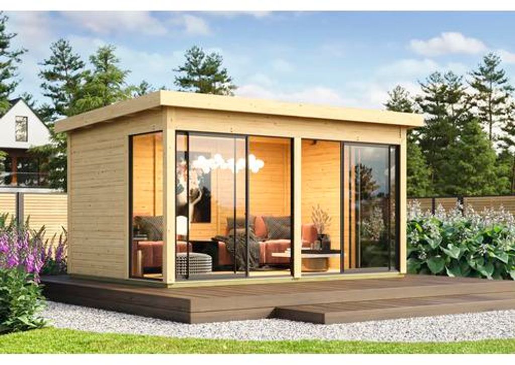 Gartenhaus Karibu Doca 5 inkl. Fußboden, Unterkonstruktion 471 x 330 cm natur