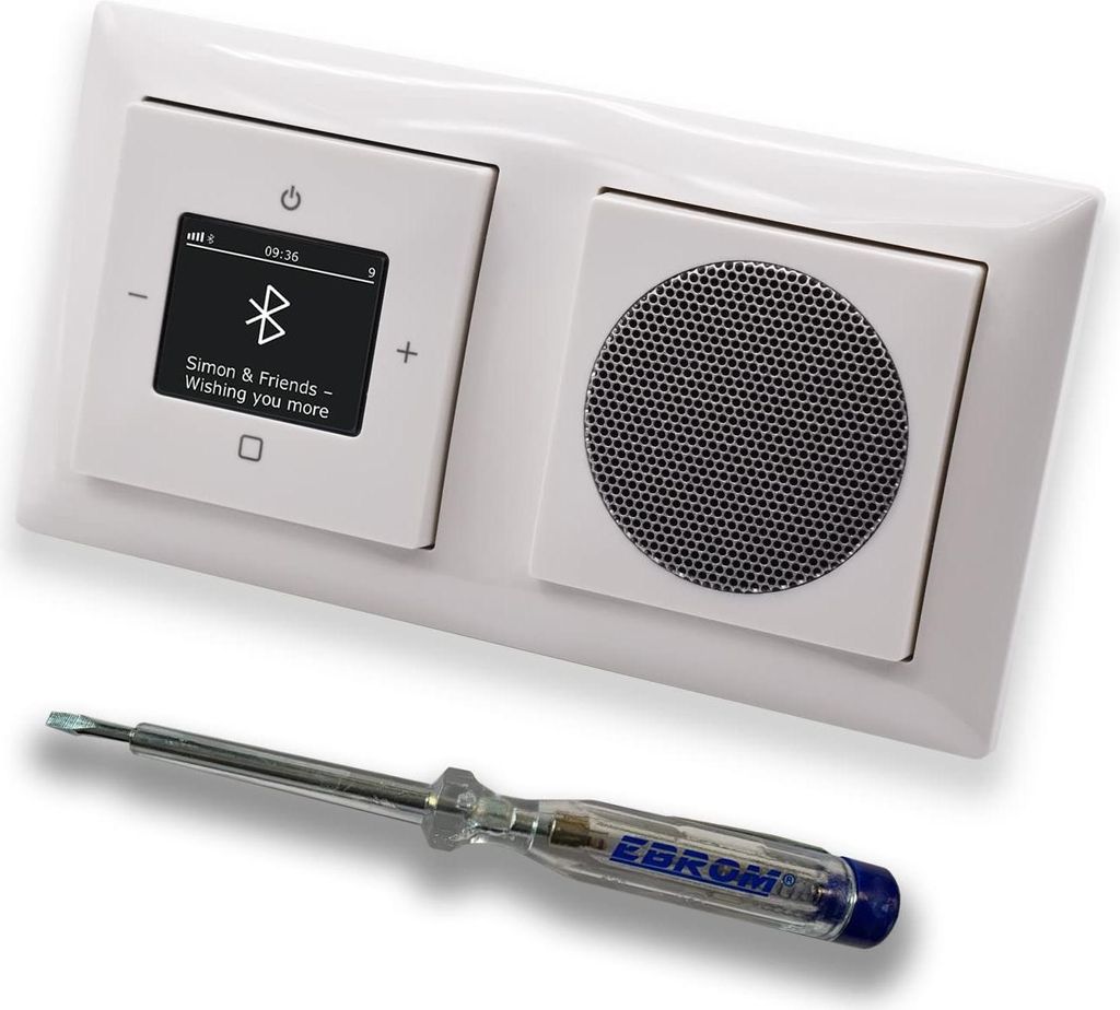 Busch Jäger DAB+ Unterputz Bluetooth (in and out) Radio 8217U-101 Balance SI alpinweiß, Komplett-Set mit Lautsprecher, Abdeckungen und Rahmen + E...