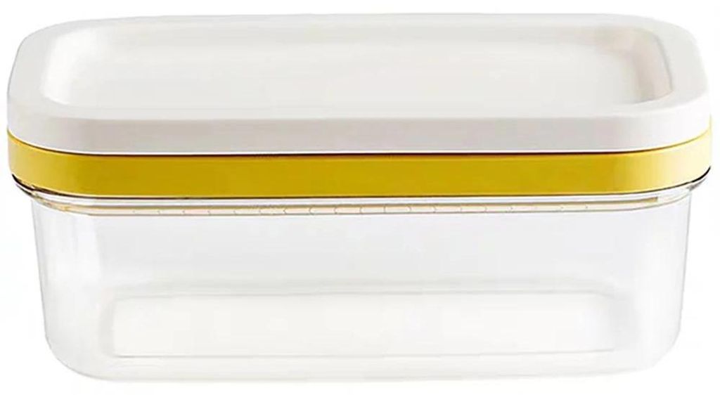 Butterdose - Butterbehälter mit Schneide - Rechteckig - Hitzebeständig - Kunststoff - Umweltfreundlich - Schokoladenbraun