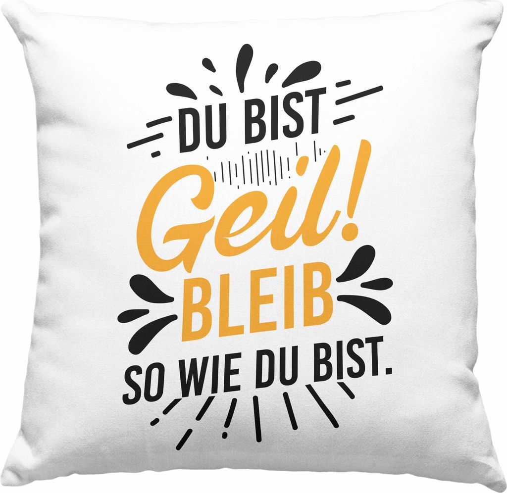 Trendation - Deko-Kissen mit Füllung 40x40 Dankeschön Abschiedsgeschenk Deko-Kissen mit Füllung 40x40 zum Abschied Kollege Du Bist Geil Bleib So...