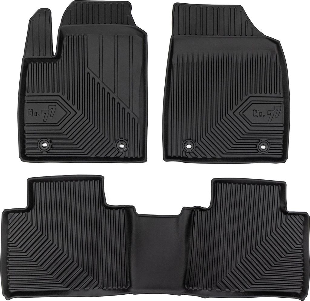 Fußmatten Gummimatten No.77 Antirutsch für MG HS I 2018-2024 TPE Schwarz 3 tlg
