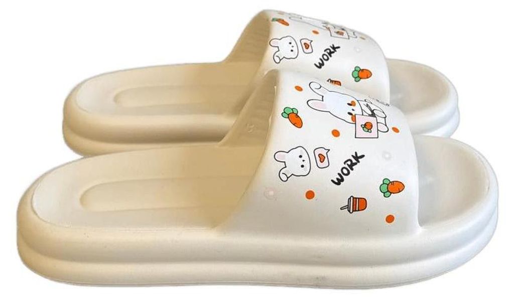 Hausschuhe Damen Bunny Design EVA rutschfeste Sohle - Weiß, Produktbild 