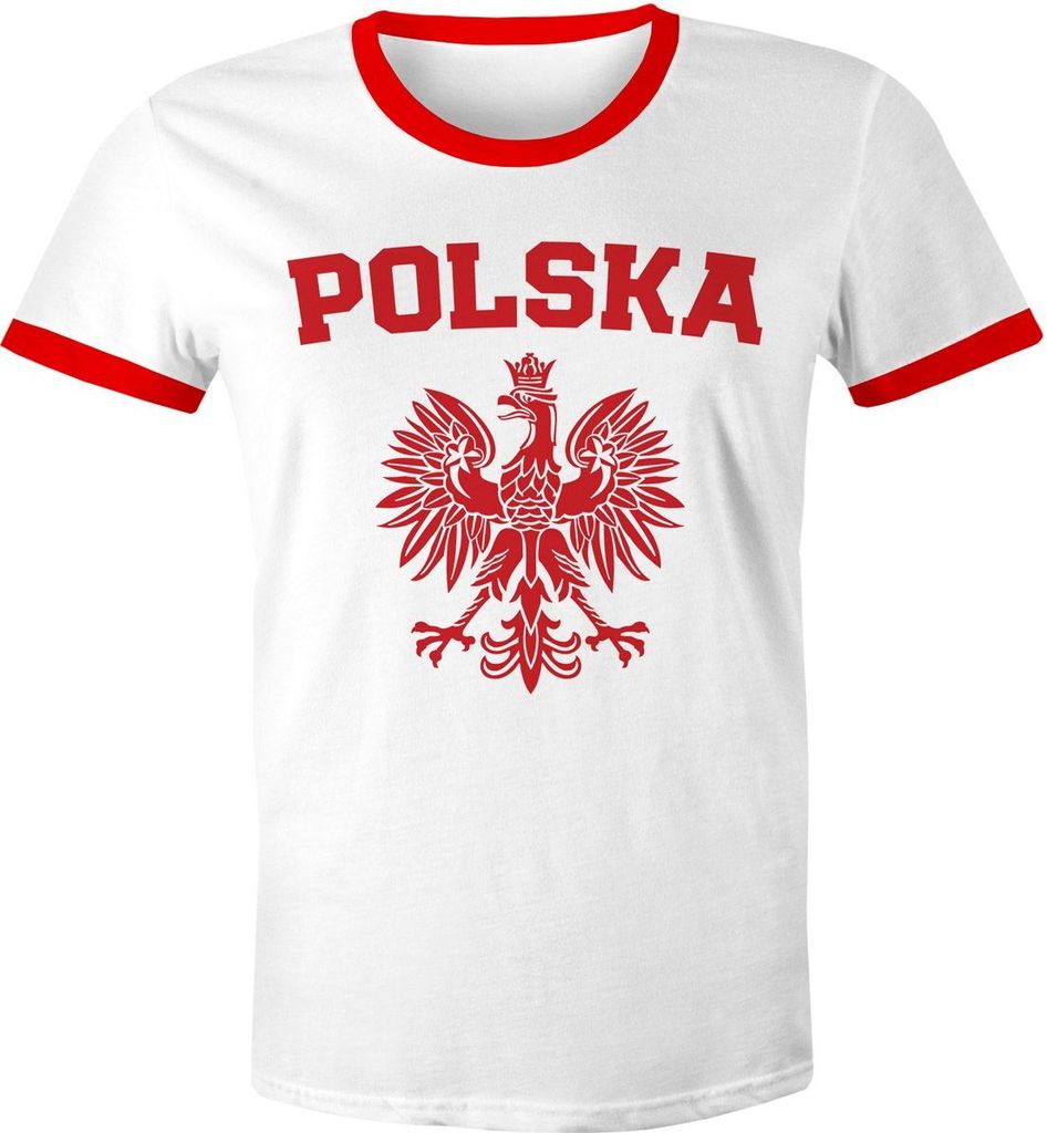Herren WM-Shirt WM Polska Polen Poland Flagge World Cup Weißer Adler 2018 Retro weiß-rot L