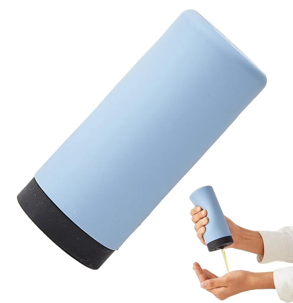 Flacon de liquide vaisselle rechargeable avec support et pompe en silicone
