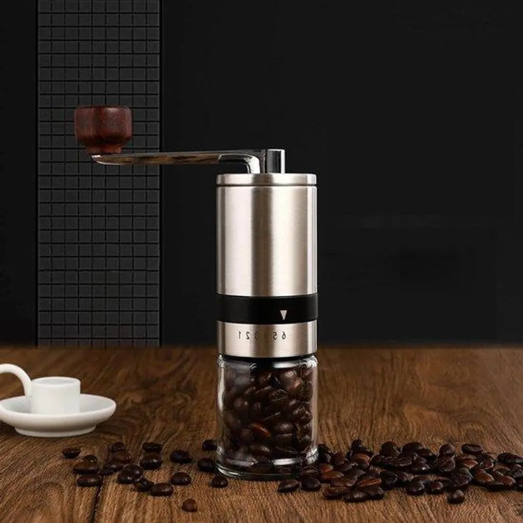 Broyeur à café manuel en inox réglable pour expresso et piston 30g
