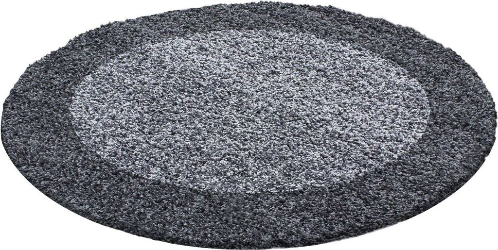 Hochflor Teppich LIFE Grau 200 cm Rund
