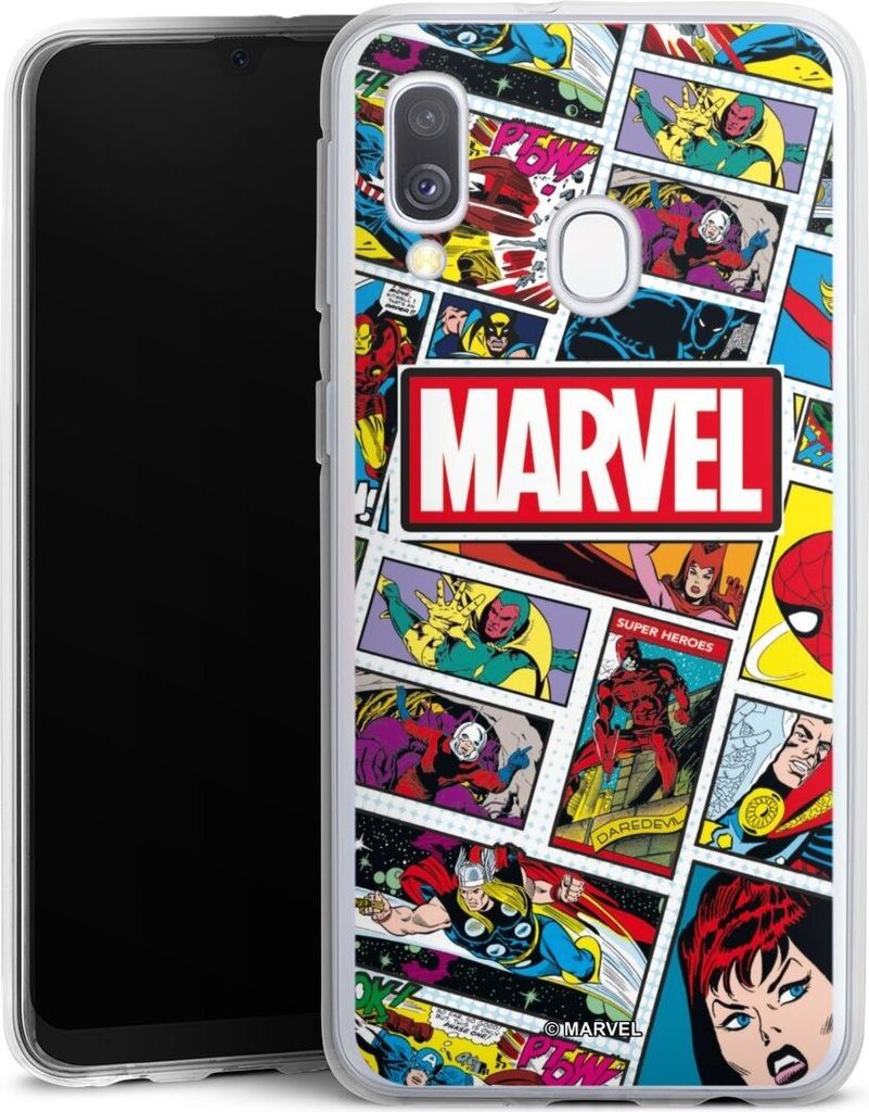 DeinDesign Handyhülle für Samsung Galaxy A40 Silikon Hülle Case Smartphone Schutzhülle Comic Muster Marvel