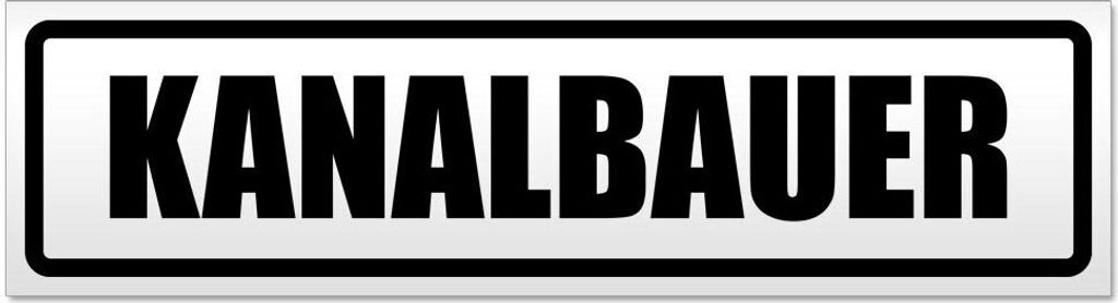 Kiwistar Kanalbauer Magnetschild Schild magnetisch - 60cm Schwarz - Magnetfolie für Auto PKW Kfz