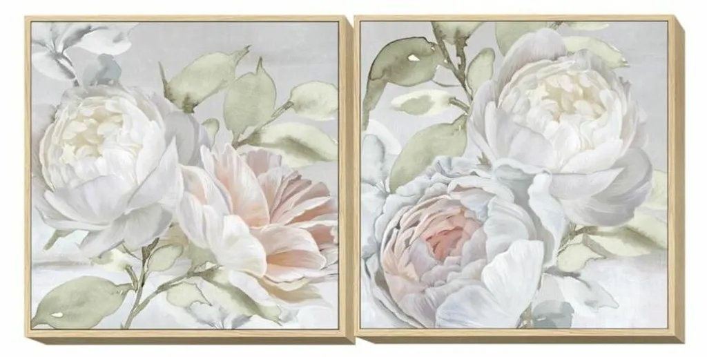 Tableau DKD Home Decor Blomster 80x80 cm - Set de 2 Toiles Florales