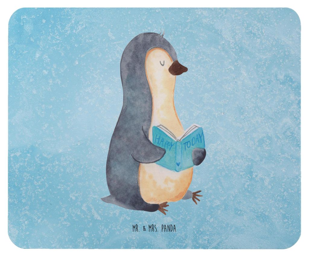 Mr. & Mrs. Panda Mauspad Pinguin Buch - Eisblau - Geschenk, notebook, Lesen, Nichtstun, Ausruhen, computer, Ferien, Mouse Pad, laptop, Urlaub, Mous...