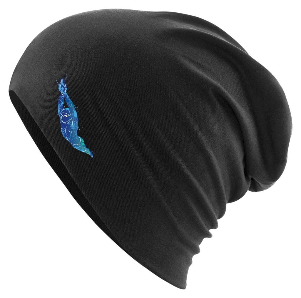 Huuraa Beanie Schwimmen bunte Silhouette Black One Size Baumwolle und Elasthan Mütze Geschenkidee