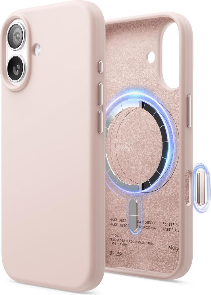 ELAGO Handyhülle für iPhone 17, Silikon Soft Case Magsafe, Light Pink