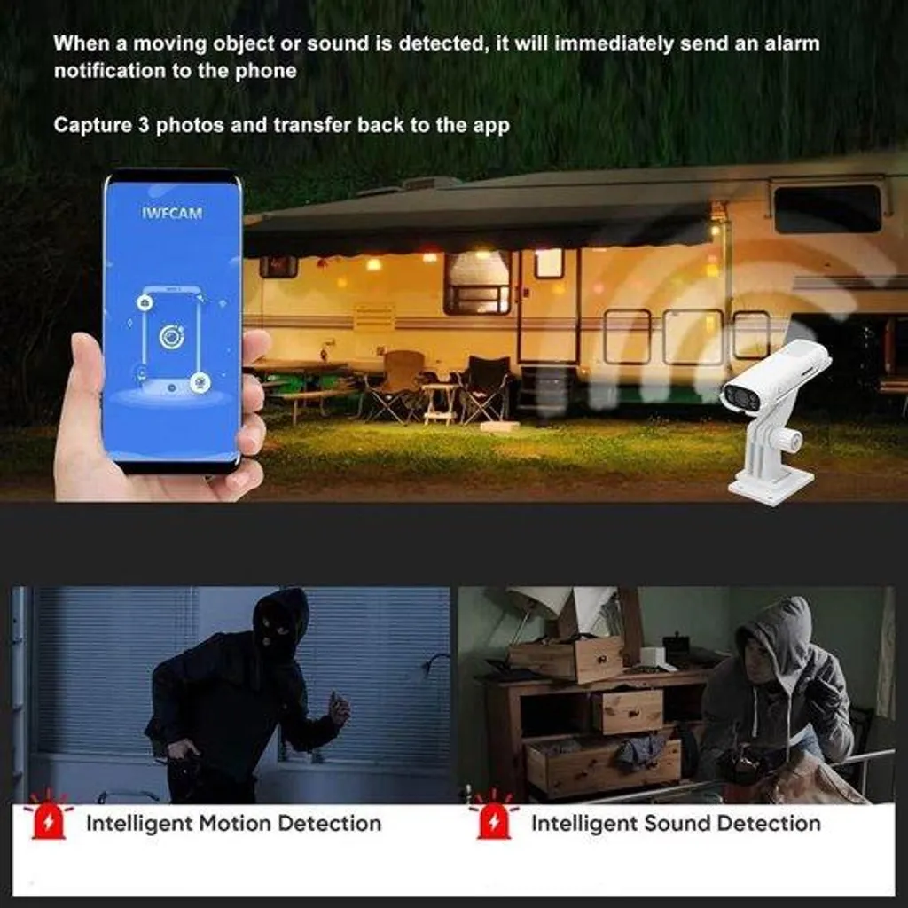 Caméra de recul sans fil 2K 3MP, Vision 150° et Étanchéité IP54 Pro