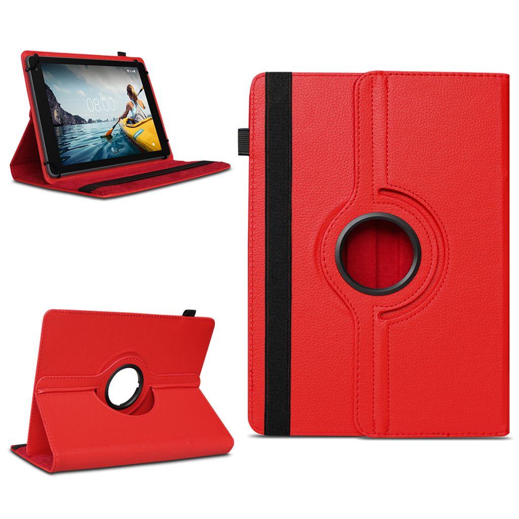Tablet Tasche für Blackview Tab 90 Hülle Schutzhülle Case 360 Grad Drehbar CoverFarben:Rot