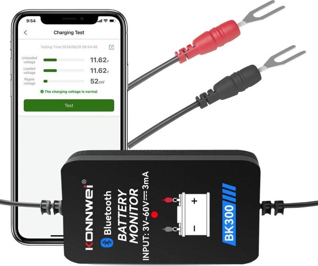 Konnwei BK300, Bluetooth Auto- und Motorrad-Batterietester Produktbild 