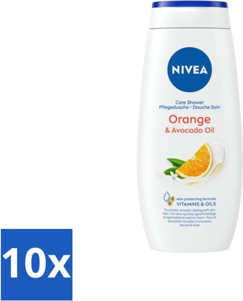 Nivea - Gel doccia - Arancia - Per una sensazione di pelle liscia - 250 ml - Value pack - 10 pezzi