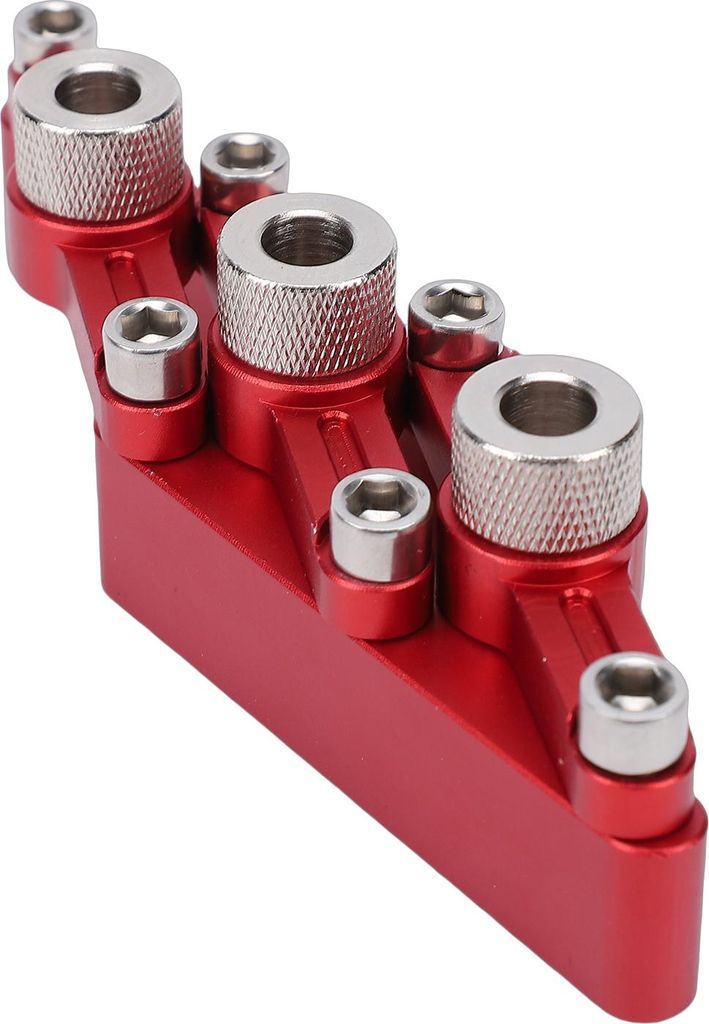 Selbstzentrierende Bohrschablone für die Holzbearbeitung Einstellbare Bohrlochführung mit 8 Edelstahlbuchsen Einfach zu verwenden Aluminiumlegier...