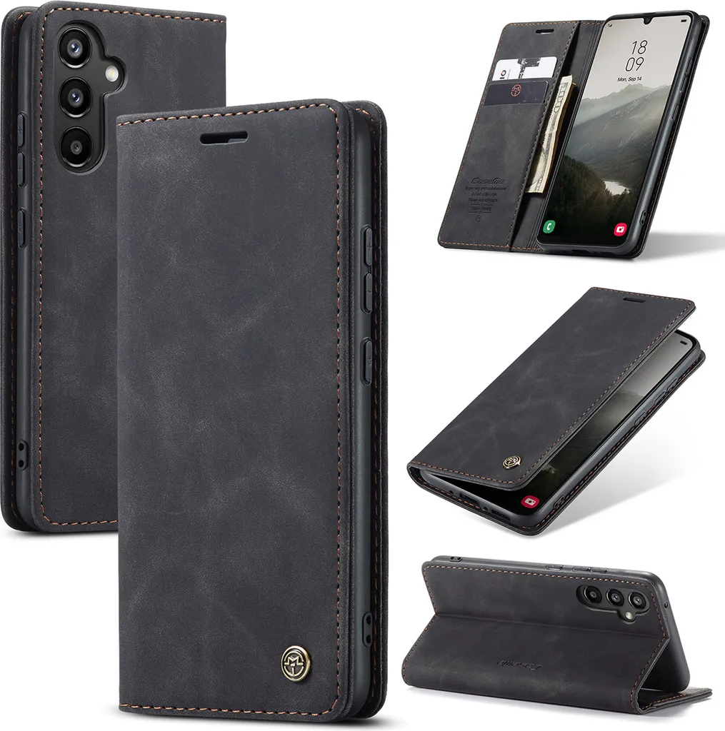 Cover Portafoglio Samsung A34 5G Nero: Custodia Pelle PU con Supporto
