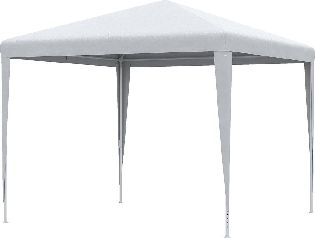 Pavillon 2,7x2,7m Rechteckig Wasserabweisend Stabil Winterfest Pavillon Partyzelt Gartenzelt Gartenpavillon Festzelt für Camping Garten, Weiß
