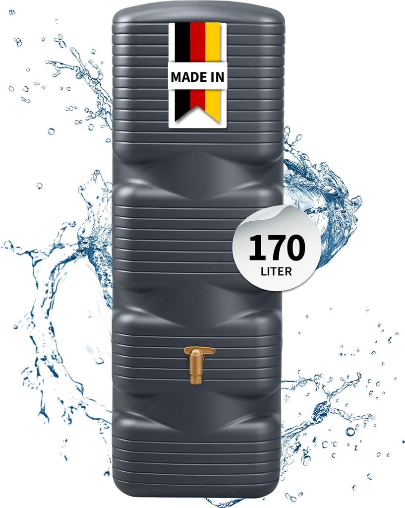 4rain QUADRO Wandtank 170 Liter graphite grey Produktbild 