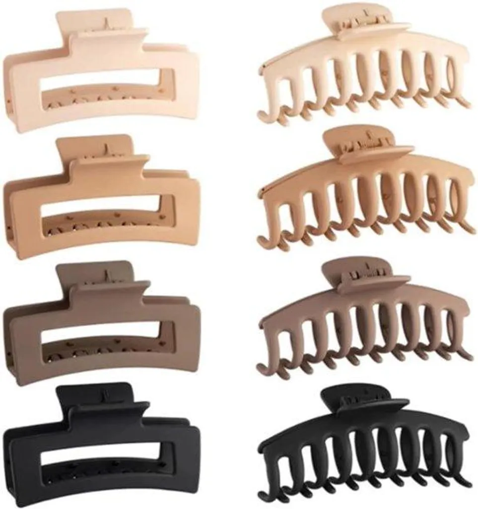 Pince à cheveux grande taille pour femme - Lot de 8 accessoires chic