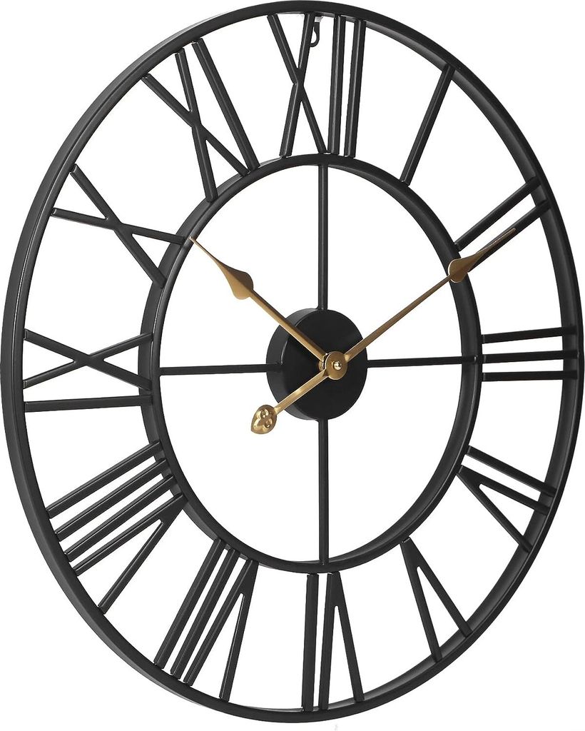 Samilito Große Wanduhr im Vintage-Stil, rund, geräuschlos, Produktbild 