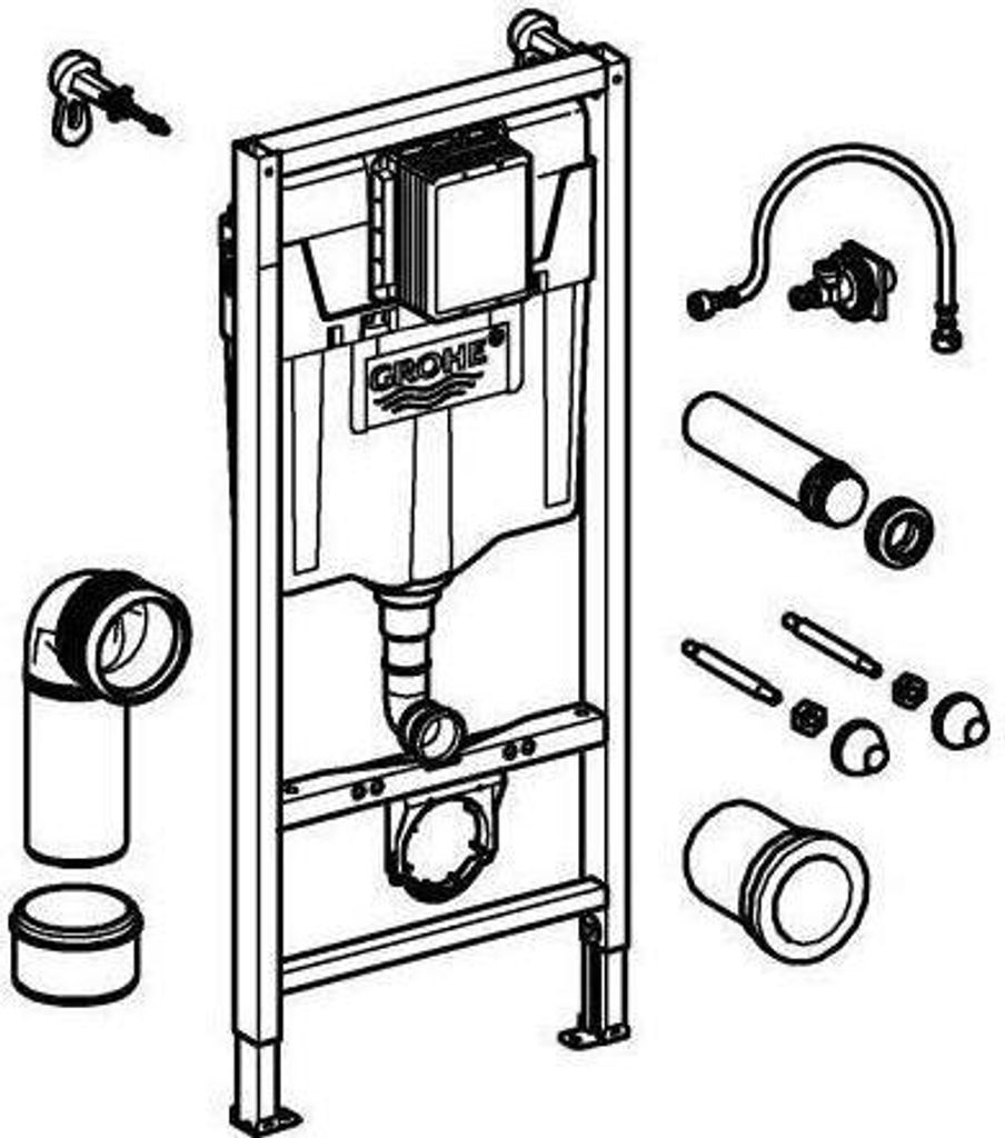 Grohe WC-Element Rapid SL 38848 BH 1,13m für Vorwand-/Ständerwandmontage