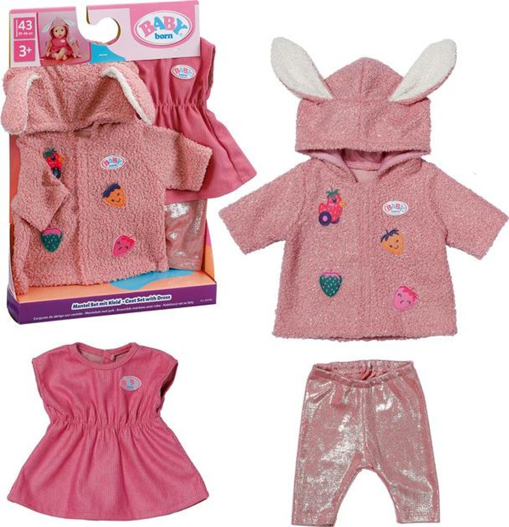 Zapf BABY born Mantel Set mit Kleid 43cm