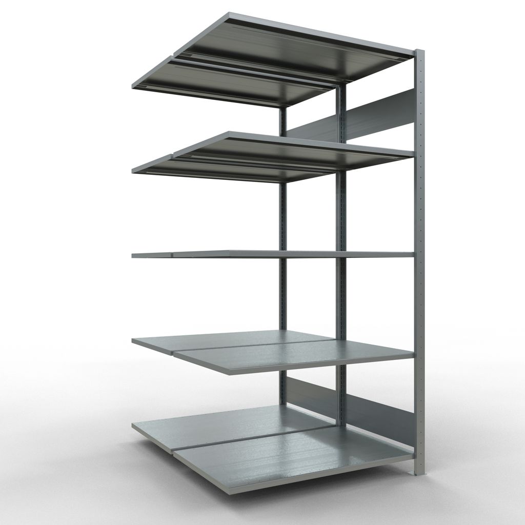 Stecks.Doppelanbauregal Typ 150 - 2000x1000x2x600 mm,verz.2x5 Böden