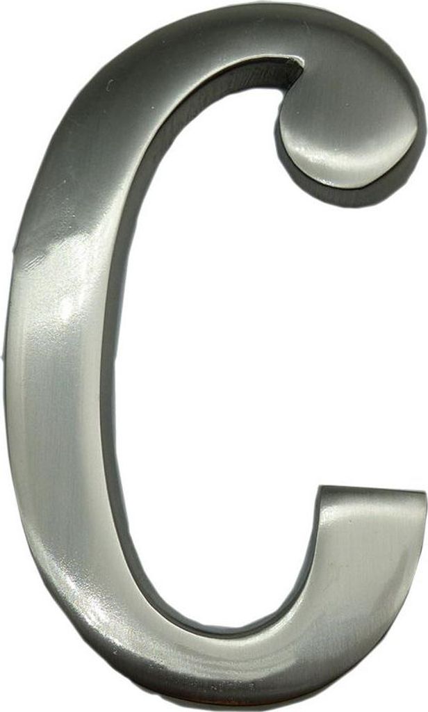 Buchstabe C Nickel Matt 10 cm Unsichtbare Befestigung Inklusive Befestigung.