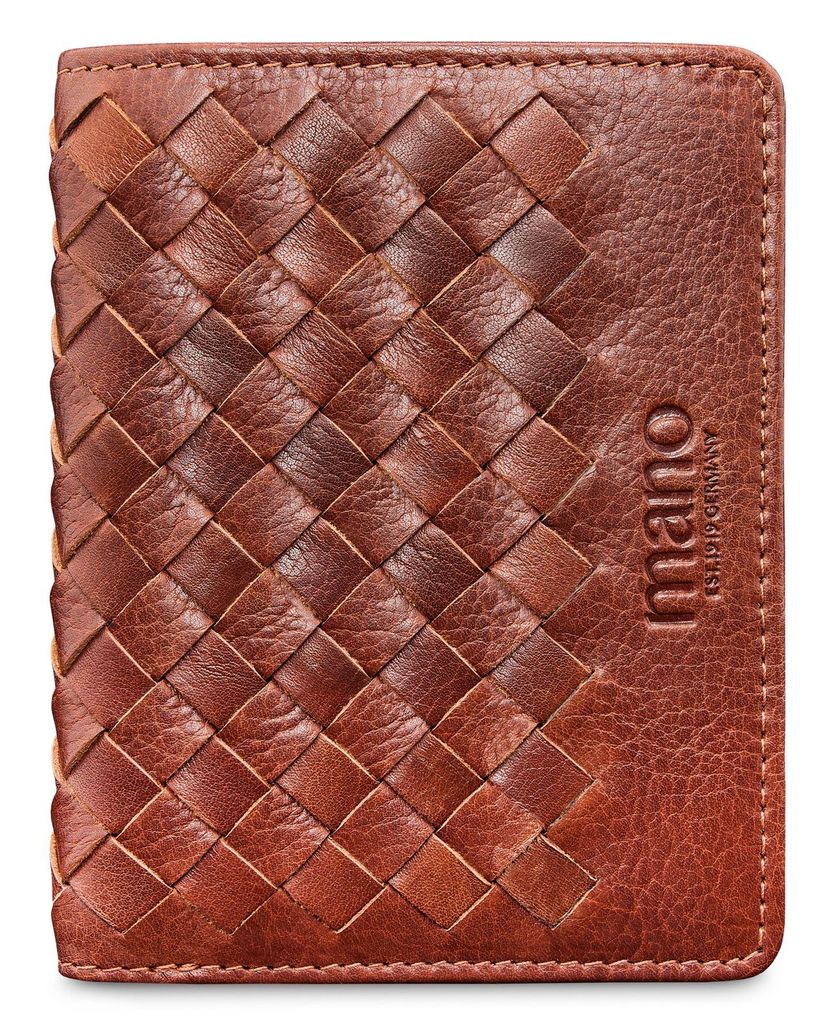 mano Leder Kartenetui Don Luca Creditcard Wallet Cognac braun